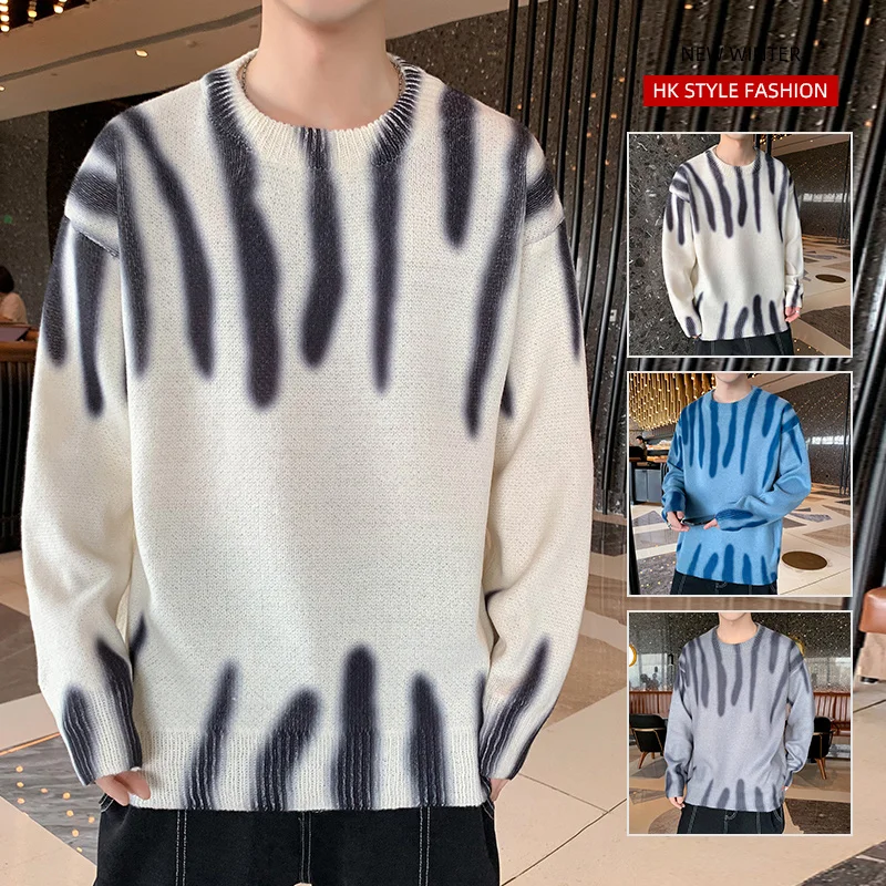 

2022 Men's Casual Pullover Hombre Fashion Harajuku Sweater For Men Warm New Spring Long Sleeve Male Fit Youth O-Neck Knitwear