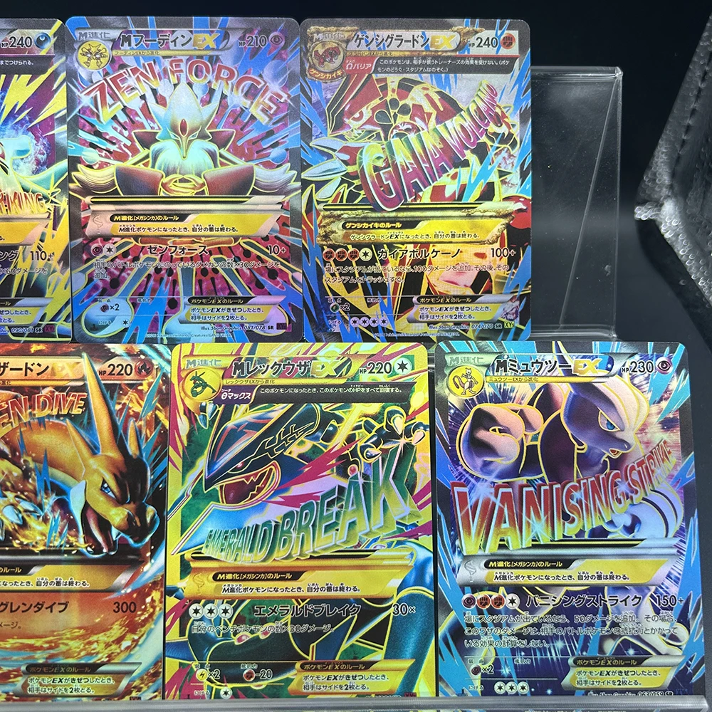 

Anime Proxy PTCG 2015 Fa/m Rayquaza Ex Bandit Ring-1St Ed. #095 Mewtwo DIY Collection Card Japanese Color Flash Card Child Gift