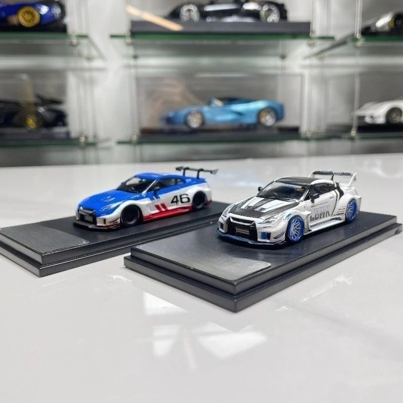 for MC Nissan GTR R35 Wide Body LB 1:64 Alloy Simulation High-end Car Model Collectible Ornament