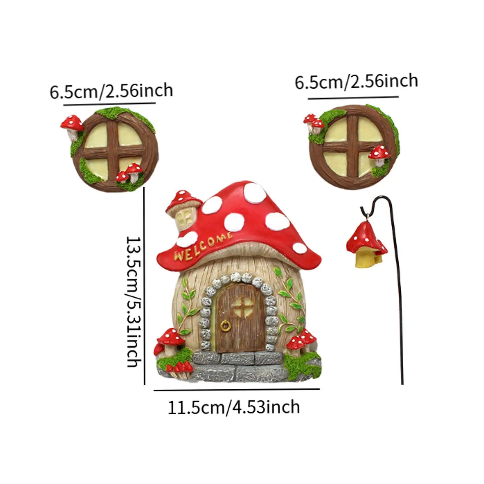 تماثيل حديقة عيد الميلاد تمثال الفطر يتوهج في الظلام مقاوم للماء في الهواء الطلق #6