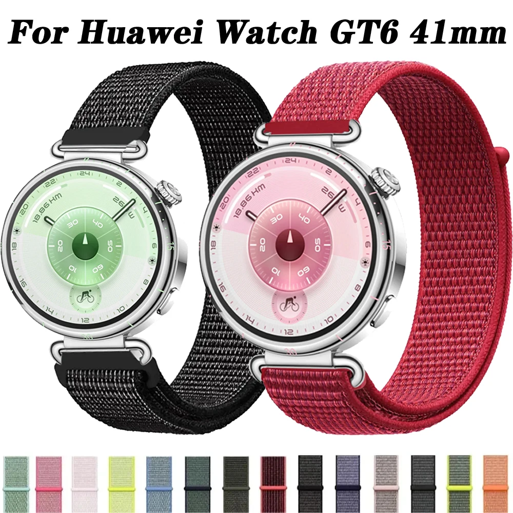 Correa de nailon de 18mm para Huawei Watch GT6/5/4 pulsera ajustable de 41mm Huawei Watch GT5 Pro 42mm Xiaomi S4 correa de 41mm