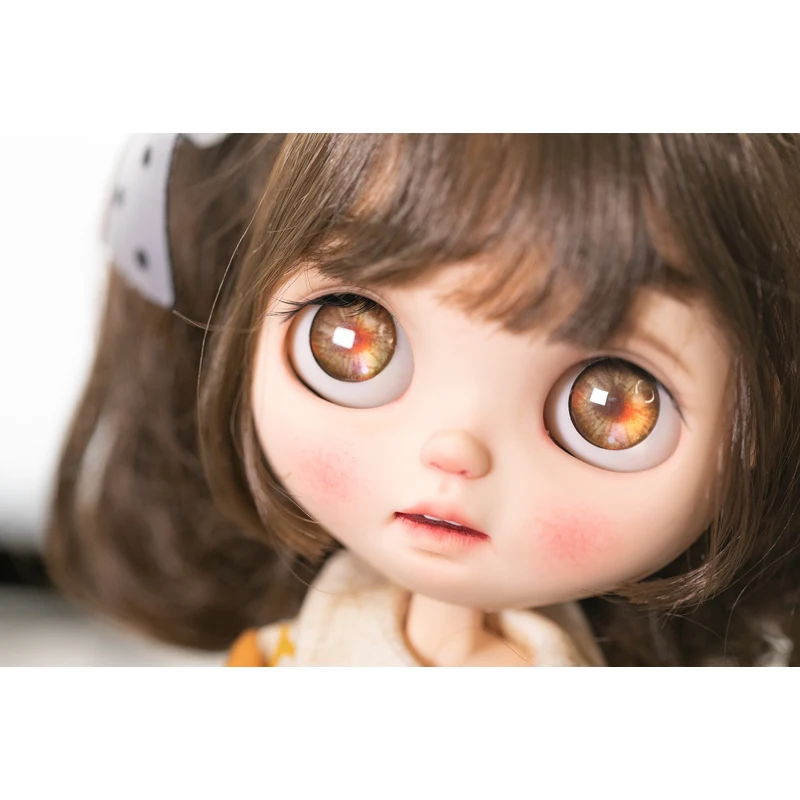 Yestary ตุ๊กตา BJD ขนาด14มม. เป็นชิ้นตาสำหรับของเล่นตุ๊กตาบลายธ์ด้าม DIY อุปกรณ์เสริมประกายชิปตาแก้วสำหรับเป็นของขวัญเด็กผู้หญิง