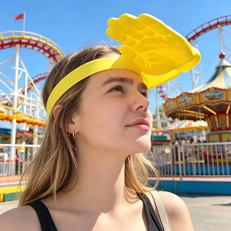 Funny Hand Sun Visor Hat Novelty 3D Palm Shape Sunshade Headband Creative Sun Cap For Summer Beach Party Outdoor Unisex Gag Gift