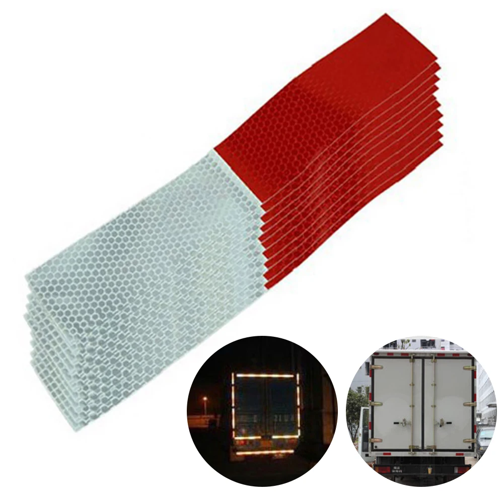 5*30cm Car Reflective Stickers Warning Strip Reflective Truck Auto supplies Night Driving Safety Secure Red White Sticke