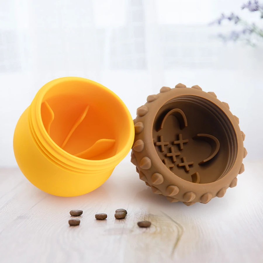 Dog Toys Leaking Food Ball Funny Interactive Pet Slow Feeder Bowl Puzzle Toy Pinecone Pet Tooth Cleaning Chew Toys Pet Supplies