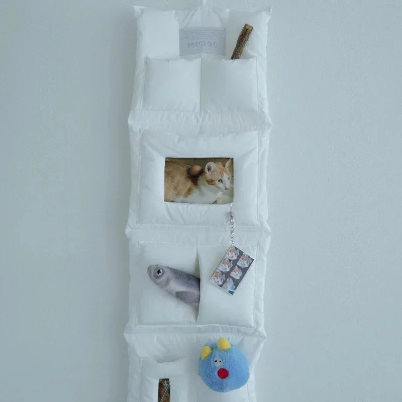 

Wall Mounted Dormitory Storage Bag Three Pockets Storage Hang Bag Multifunctional Behind The Door Wardrobe Storage Sundries Bag