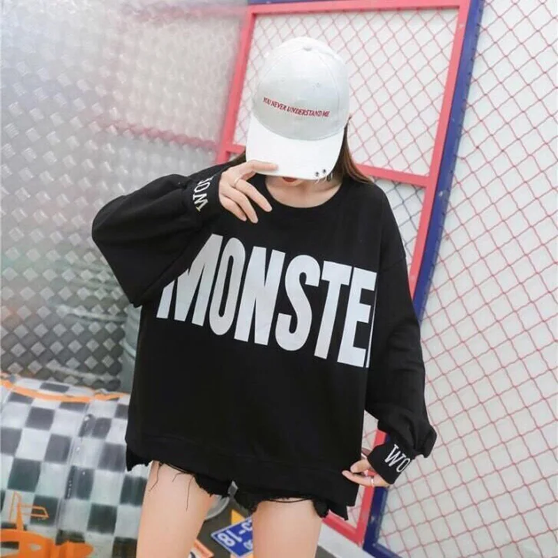 Fashion Printed Letter Casual Irregular Tee Shirt Female Clothing 2023 Autumn New Oversize Korean Tops Asymmetrical T-Shirts