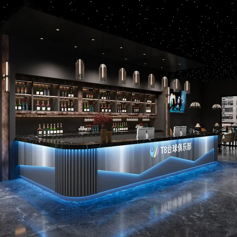 

zzqBilliard Hall Bar Counter Internet Cafe Club Front Desk Gym E-sports Hotel Cashier Reception Desk Customization