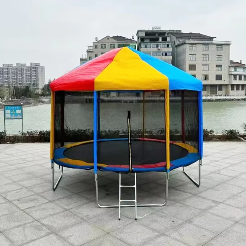 

Factory price Indoor/outdoor round children's play trampoline with safety fence