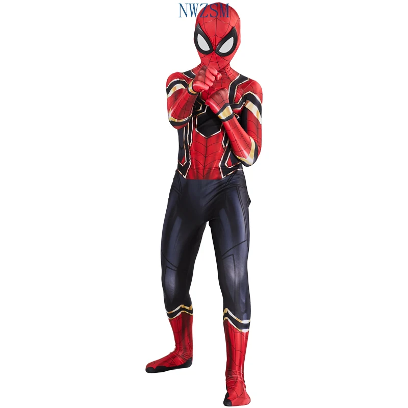 New Iron Spider Boy Costume Cosplay Kids Superhero Costume Boys Children Jumpsuit Suit Halloween Costume For Kids Carnival Party