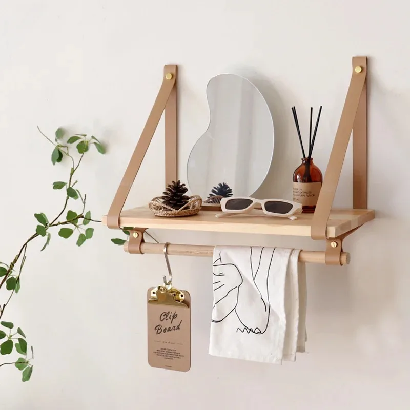 

Многофункциональная деревянная настенная полка для прихожей, органайзер для хранения в спальне, компактная вешалка для одежды, стеллаж для хранения в гостиной