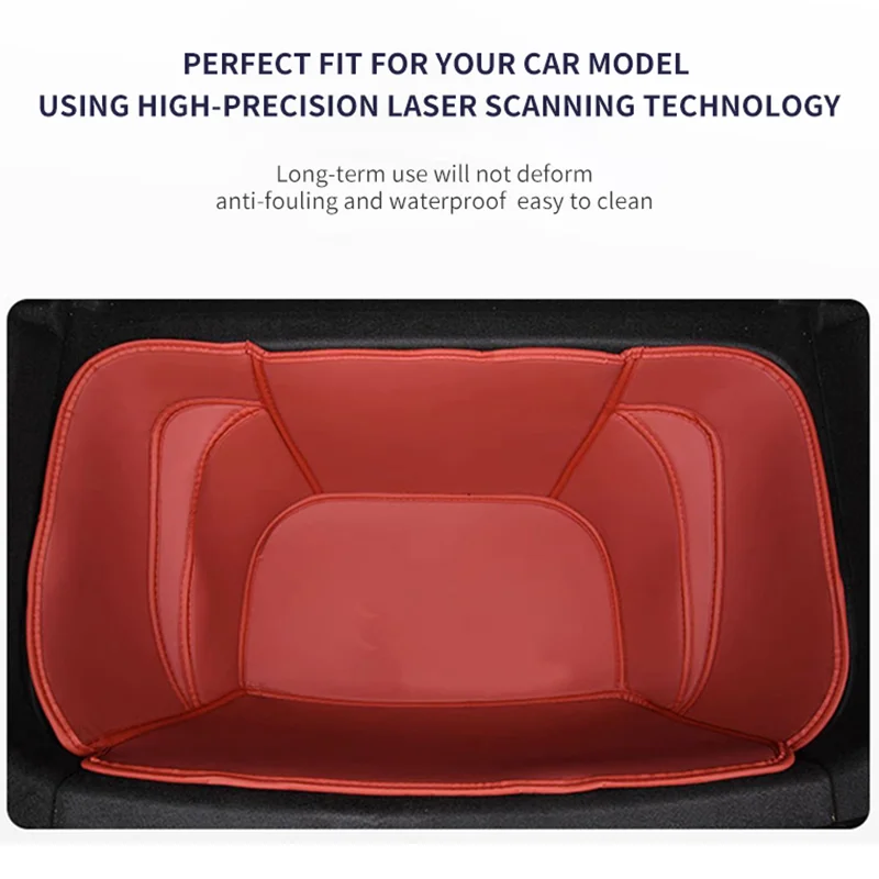 Trunk Mats Leather Trunk Liner All Weather Anti Slip Waterproof Cargo Liner Car Accessories For Tesla Model Y 2023 2022 2021