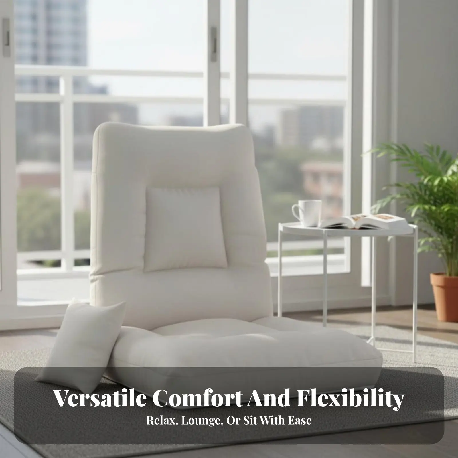 

Adjustable Floor Lounger Foldable Design backrestrest pad Lightweight and Portable No Assembly Required for Bedroom, Living Room