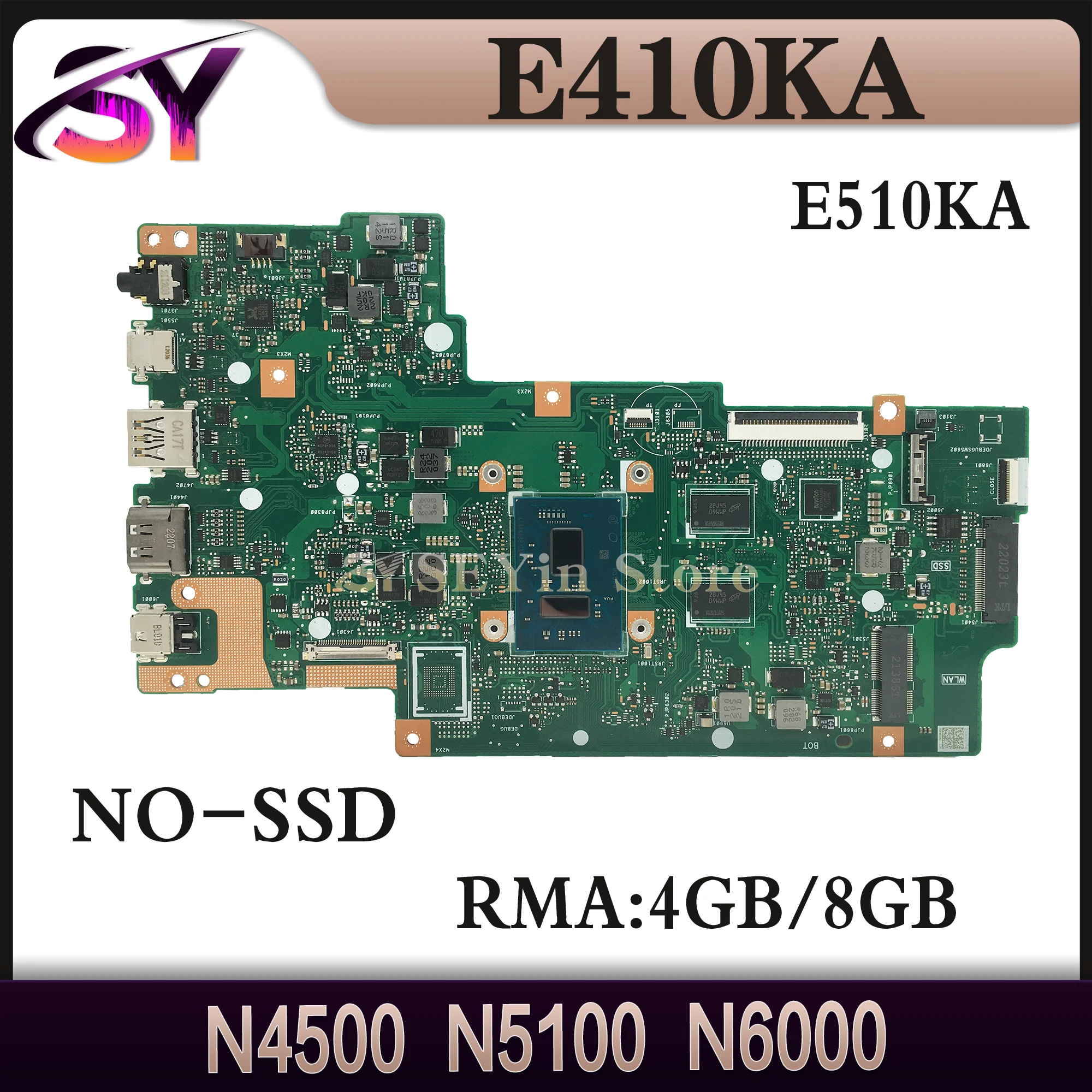 E410K Mainboard For ASUS Vivobook Go 14 E410KA E510KA E510K L410KA L510KA Laptop Motherboard N4500 N5100 N6000 4GB/8GB-RAM