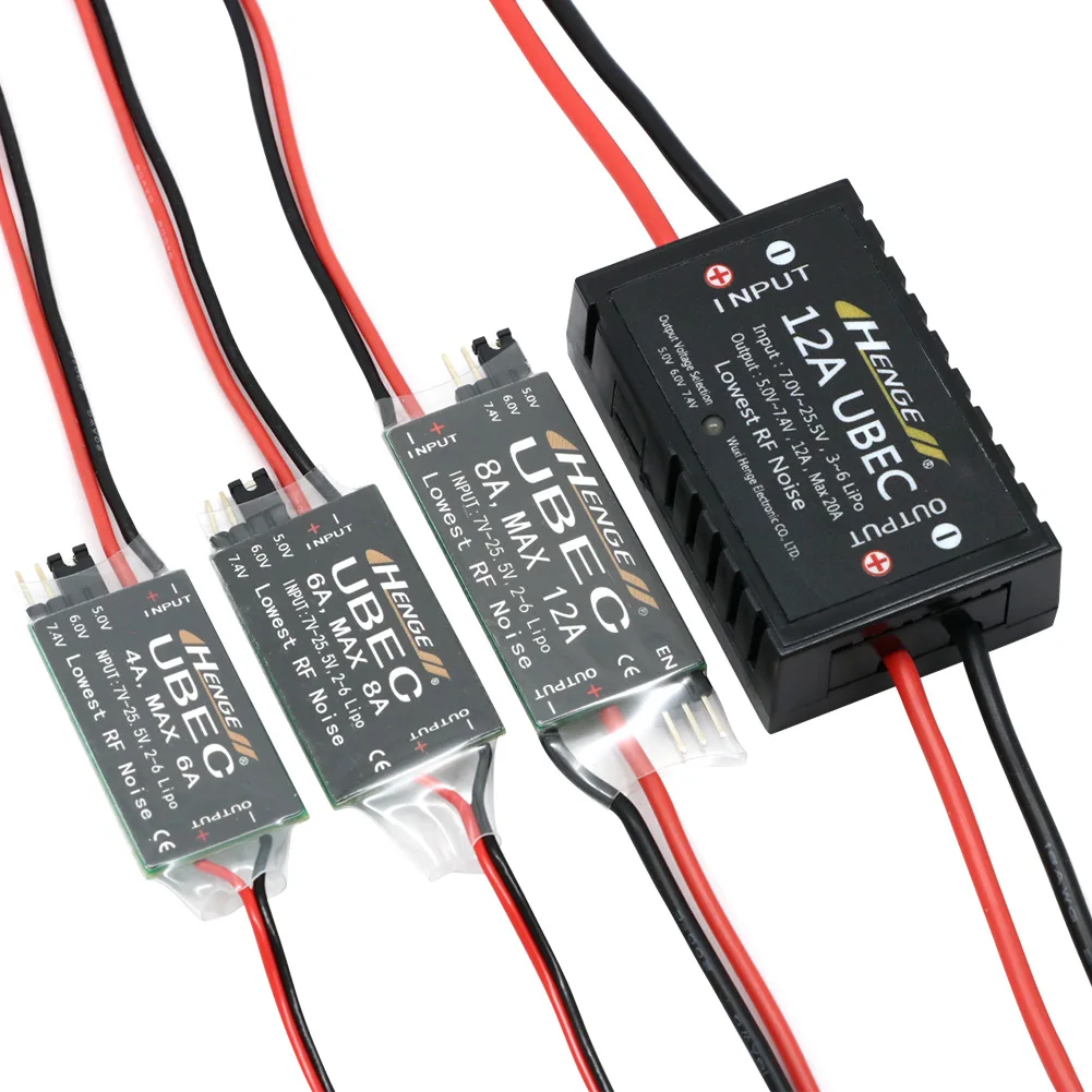 HENGE BEC 4A 6A 8A 12A UBEC 5V 6V 7.4V Mode de commutation BEC stabilisateur de tension pour avions RC accessoires de batterie de bateau
