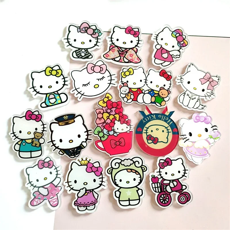 Cute Cartoon Sanrio HelloKittys Series Delicate Brooch Lapel Enamel Pins Jewelry Gift Decorative Bag Hairpin Badge Accessories