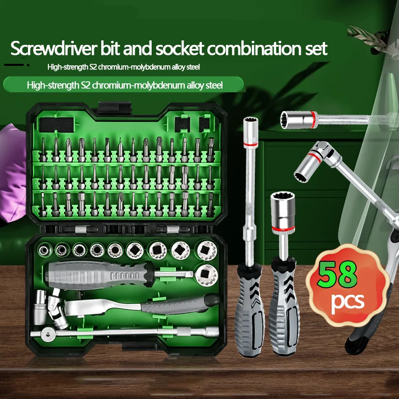 

42-in-1 Ratchet Screwdriver Set Multifunctional Home Appliance Repair S2 Steel Bits Magnetic Tips Portable Kit DIY Hand Tool