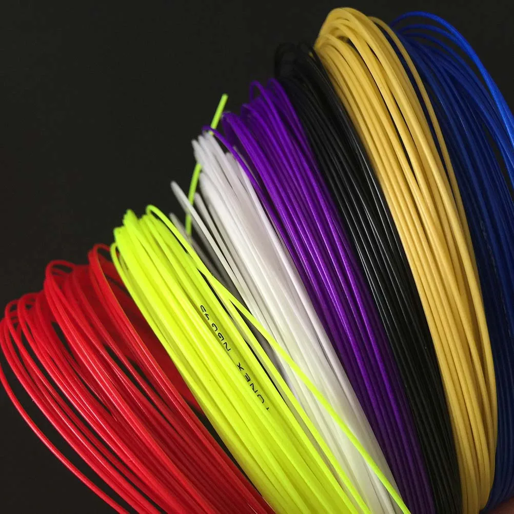 Corda da badminton da 10 pezzi, alta elasticità, durevole, di ricambio per l'allenamento della racchetta, per linee da badminton di colore misto