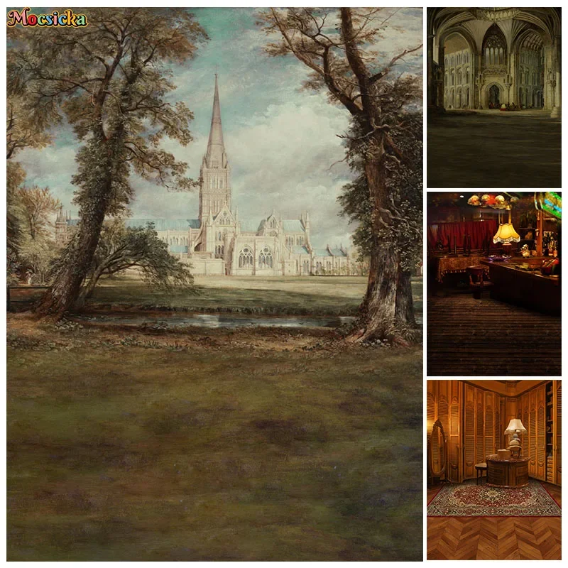 Mocsicka حفلة عيد ميلاد سعيد التصوير خلفية خمر القلعة الحديقة خلفية الكبار الاطفال صورة صورة راية استوديو الدعائم #1