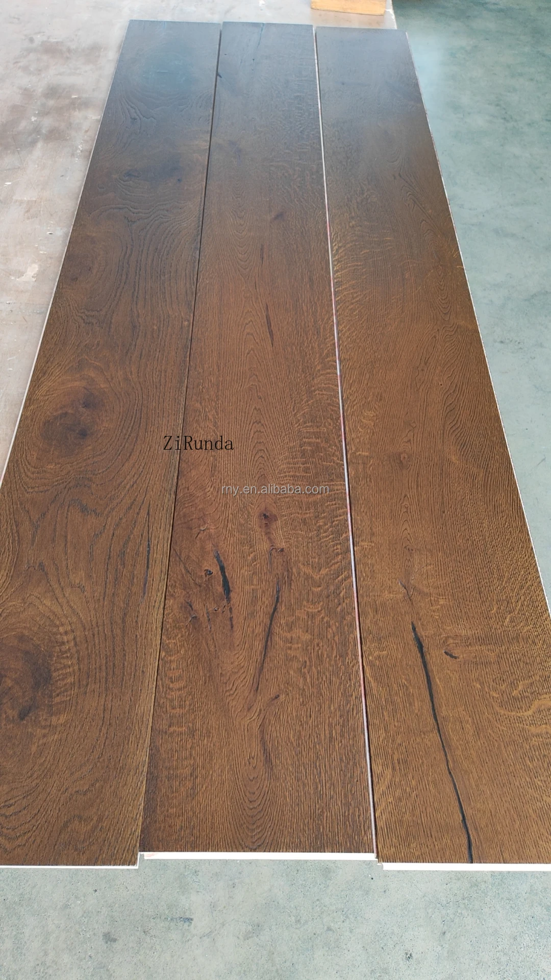 نسخة مخصصة من أرضية هندسية من خشب البلوط الأبيض أرضية خشبية صلبة متعددة الطبقات تصميم حديث مصقول #4