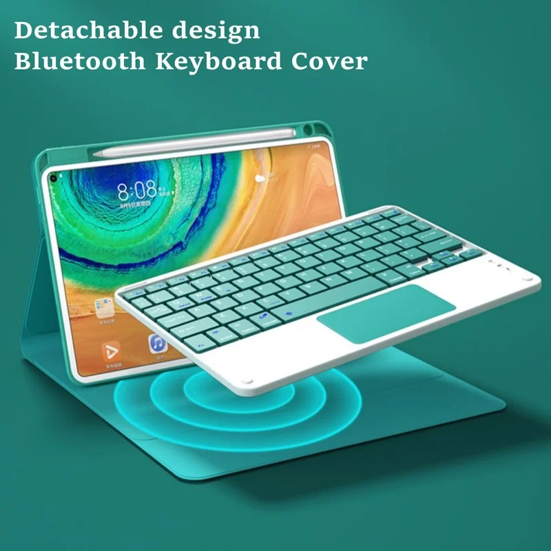 Imagem -06 - Clavier Azerty Keyboard Case Capa para Samsung Galaxy Tab s6 Lite Russo Espanhol 10.4