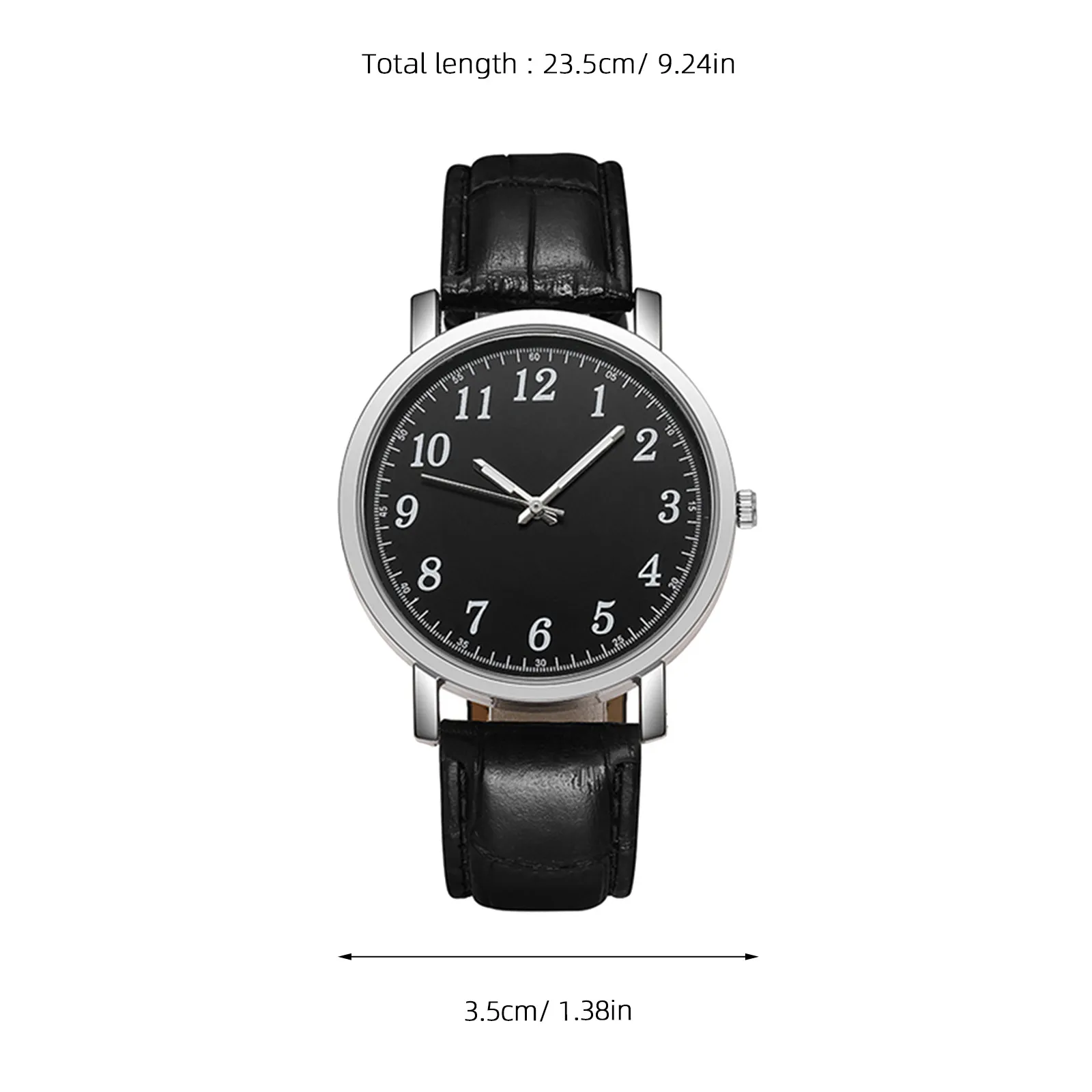 2Pcs Couple Watches Classic Black Modern Wristwatch Precise Movement Adjustable Band for Lovers Business Outdoor