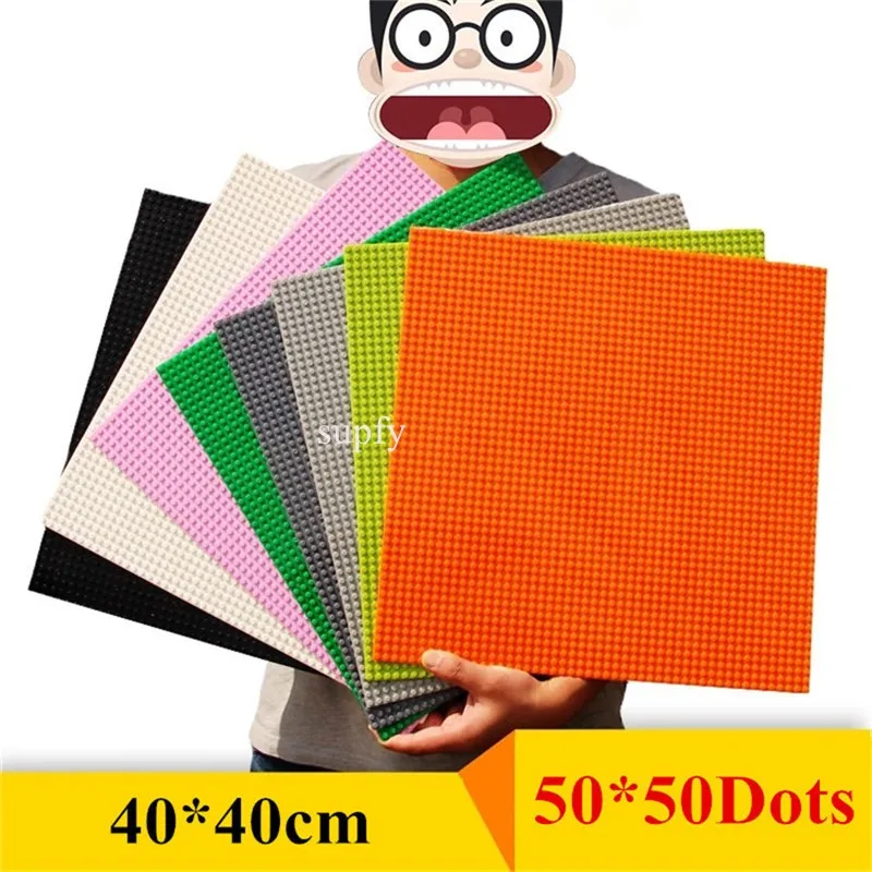 40*40 cm Hohe Qualität Grundplatte Fit Klassische Bausteine 50*50 Punkte DIY Grundplatte Ziegel Weihnachten geschenk Spielzeug für Kinder