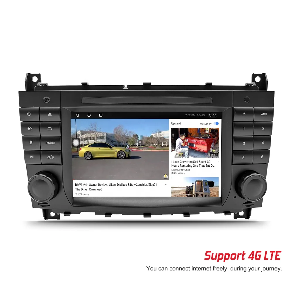 Route Android 10 Car GPS for Mercedes Benz W203 W219 with Canbus, Support Steering Wheel Control Car Radio