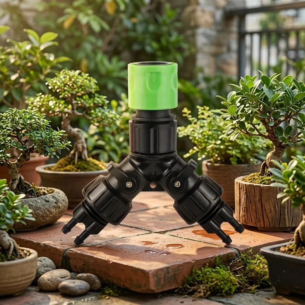 Drip Irrigation Tap Adapter 4-Way Splitter For Garden 1/4'' Hose Automatic Watering System Kit Bonsai Pot Plant Greenhouse