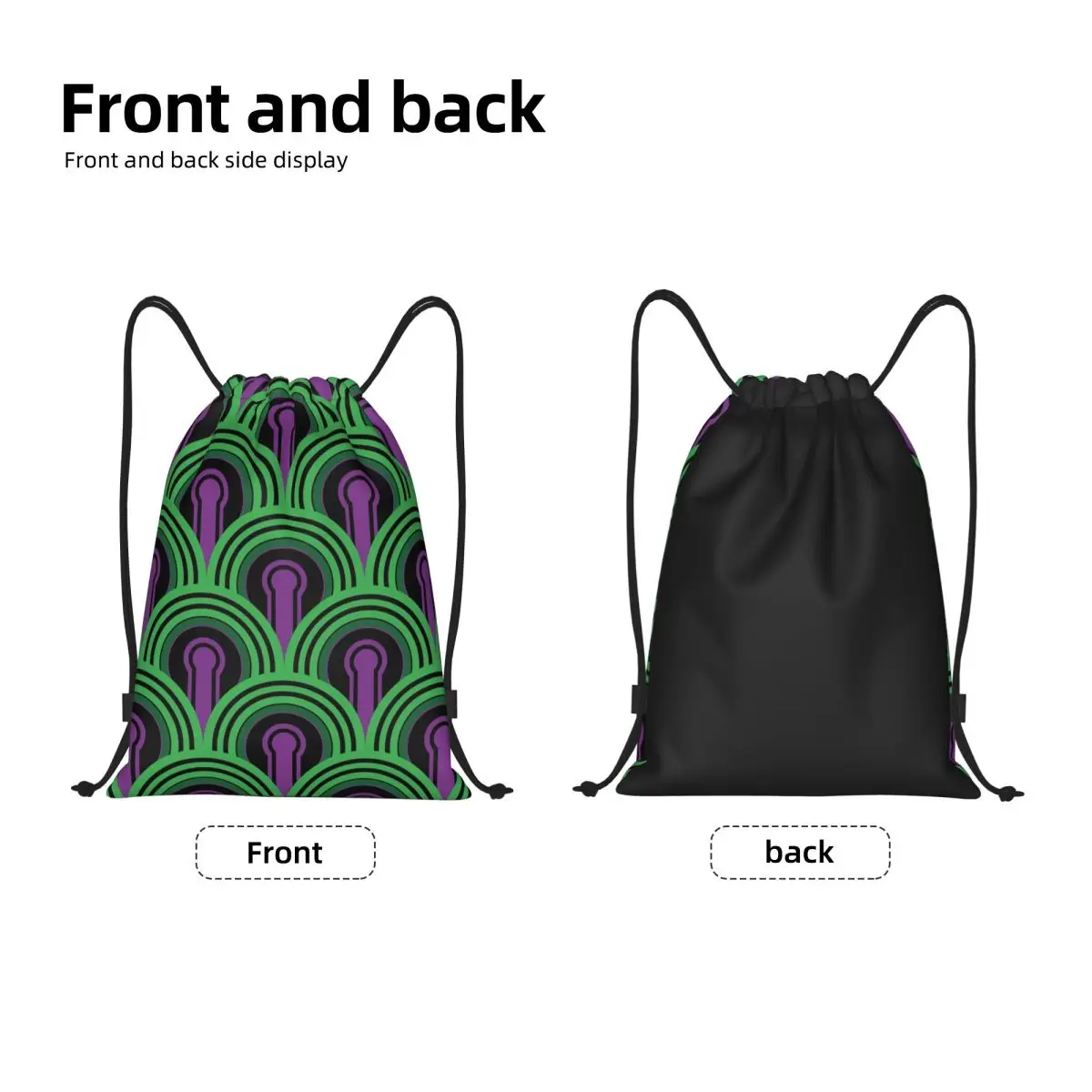 Custom Hotel Carpet Drawstring Bag for Shopping Yoga Backpacks Women Men Geometric Pattern Sports Gym Sackpack