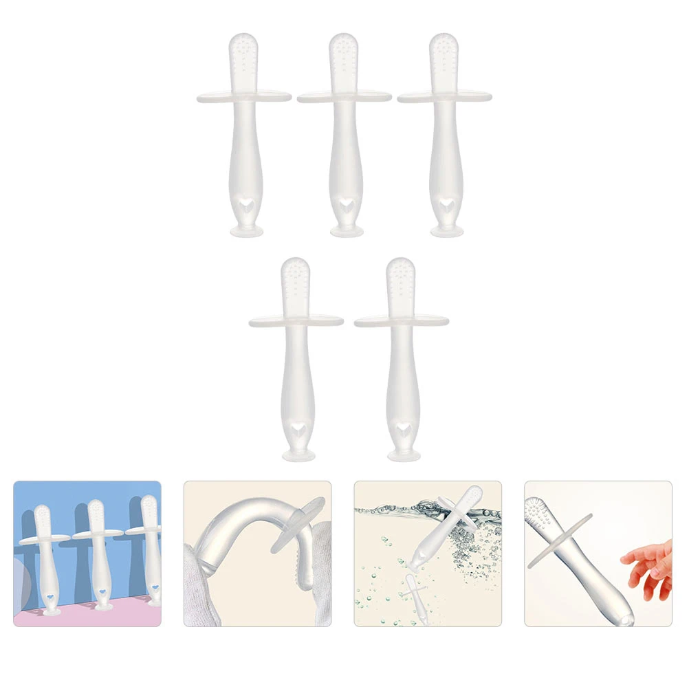 

5 Pcs Portable Teething Toddler Infant Molar Chew Sticks Silicone Teether