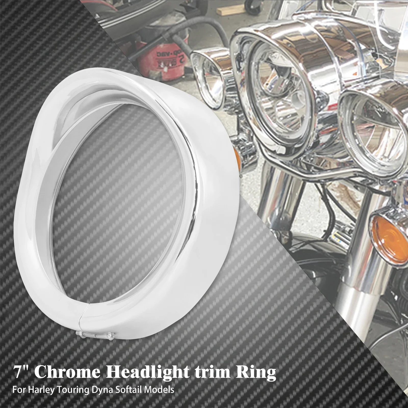 Motorrad 7'' LED Scheinwerfer Trim Ring Visier Stil Lünette Scheinwerfer Abdeckung Chrom Für Harley Softail Touring Road King Street glide