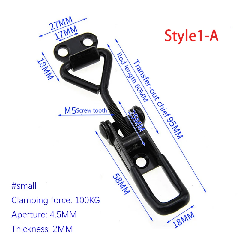 Toggle Latch Catch Adjustable Cabinet Boxes Lever Handle Lock Hasp +Duck-mouth Buckle Toggle Hasp Latch For Home Sliding Door