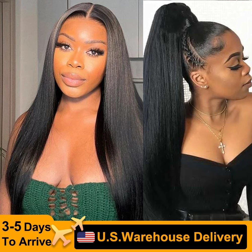 30 32 Inch Straight 360 HD Lace Frontal Wigs Pre Plucked Brazilian Transparent Lace Front Human Hair For Women 180 Density