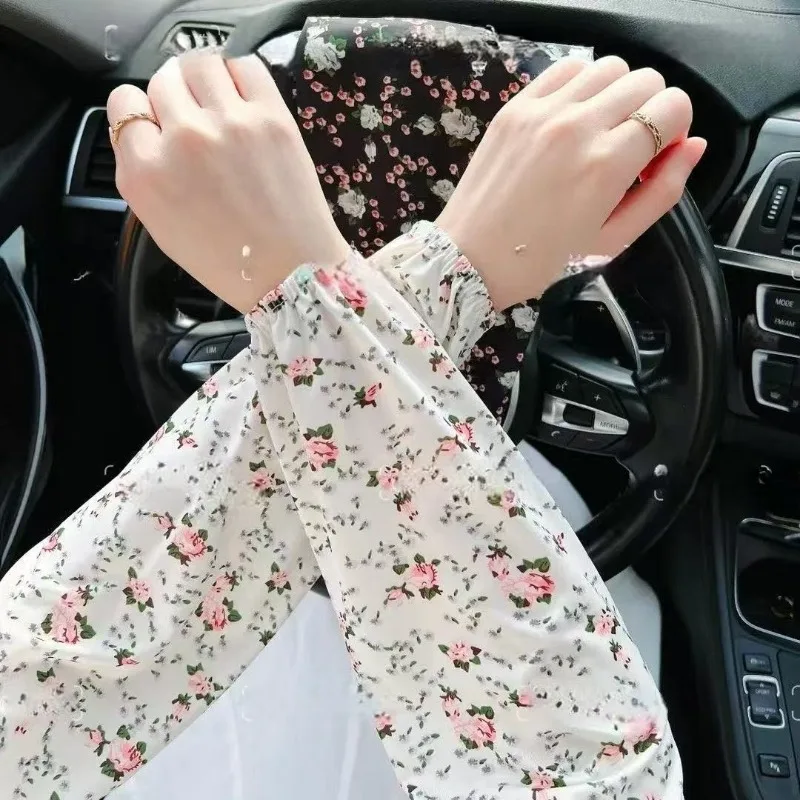 أطقم أكمام واقية من الشمس صيفية فضفاضة بأكمام ثلجية مستقيمة للنساء من الحرير الجليدي وواقي للذراع وأكمام للذراع أثناء القيادة وركوب الخيل