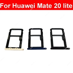 Sim Card Tray Holder For Huawei Mate 20 Lite Sim Reader Card Slot Adapters For Huawei Maimang 7 Card Socket Repair Parts