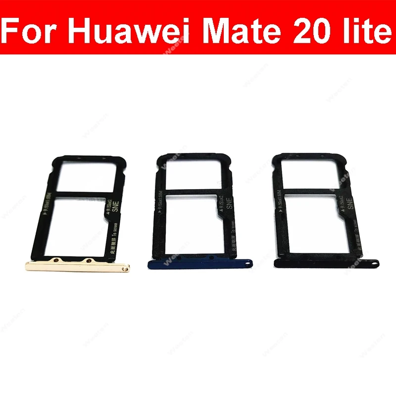 Sim Card Tray Holder For Huawei Mate 20 Lite Sim  Reader Card Slot Adapters For Huawei Maimang 7 Card Socket Repair Parts