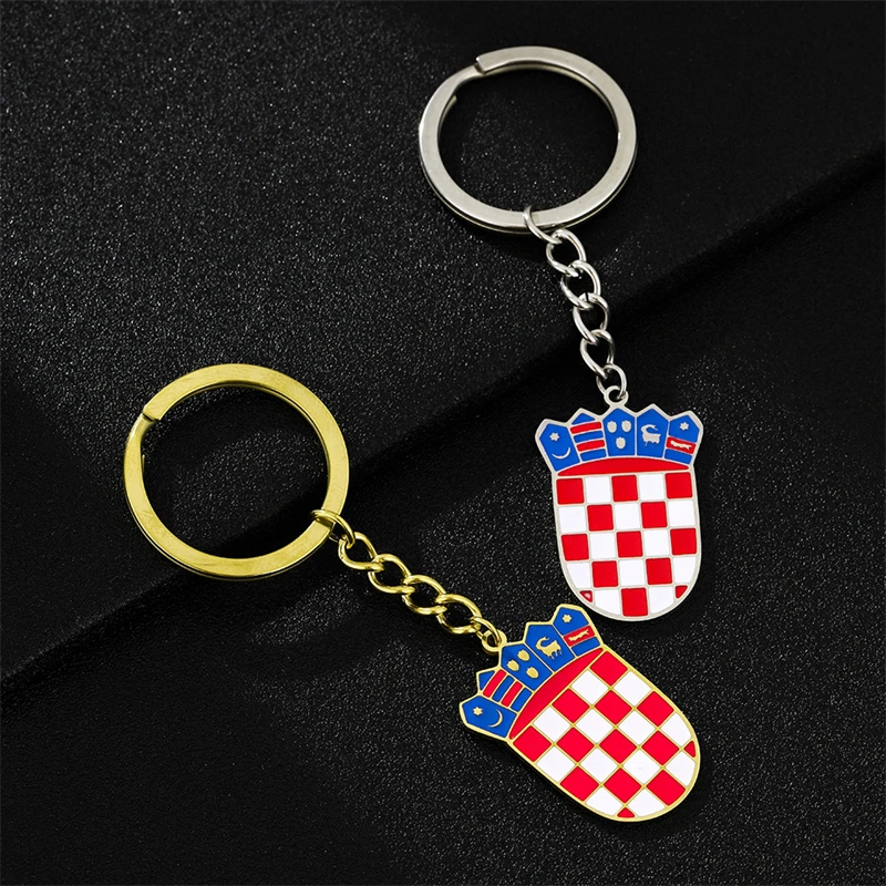 Croatia Enamel Flag Pendant Keychain Stainless Steel for Women Men Croatian National Symbol Croatian Jewelry