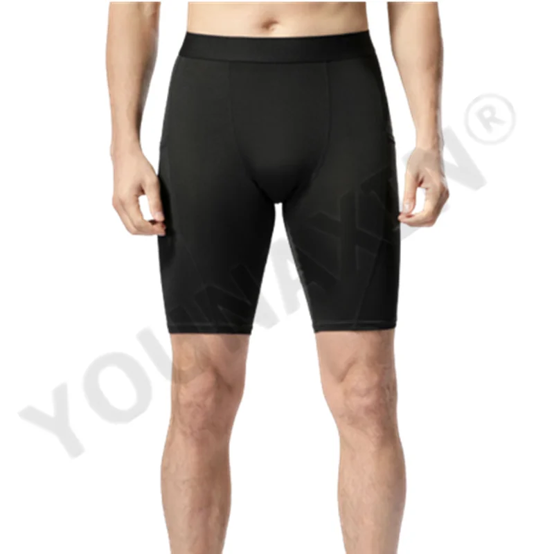 Men Leggings Base Layer Skinny Sports Shorts Gym Fitness Training Running Bottom Pants Tights Basketball Undershorts With Pocket