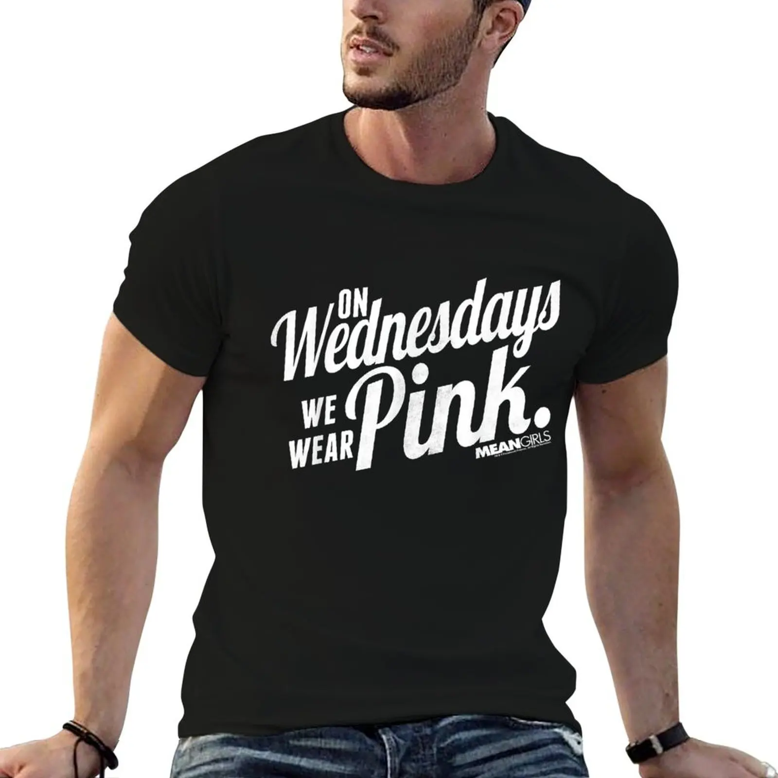 

Mean Girls We Wear Pink On Wednesdays Graphic T-Shirt graphic t shirts for man man t shirt heavy cotton T-Shirt