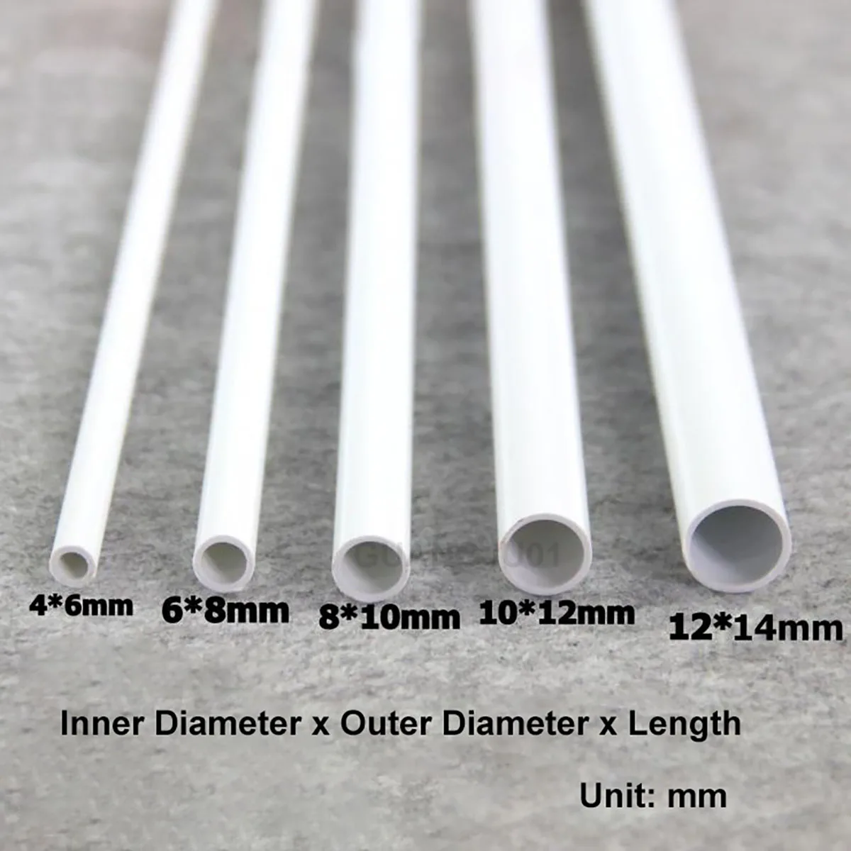 2Pcs White PVC Plastic Pipe Tube OD 6~24mm Fish Tank Aquarium Tube Garden Irrigation Watering Fittings Length 500mm