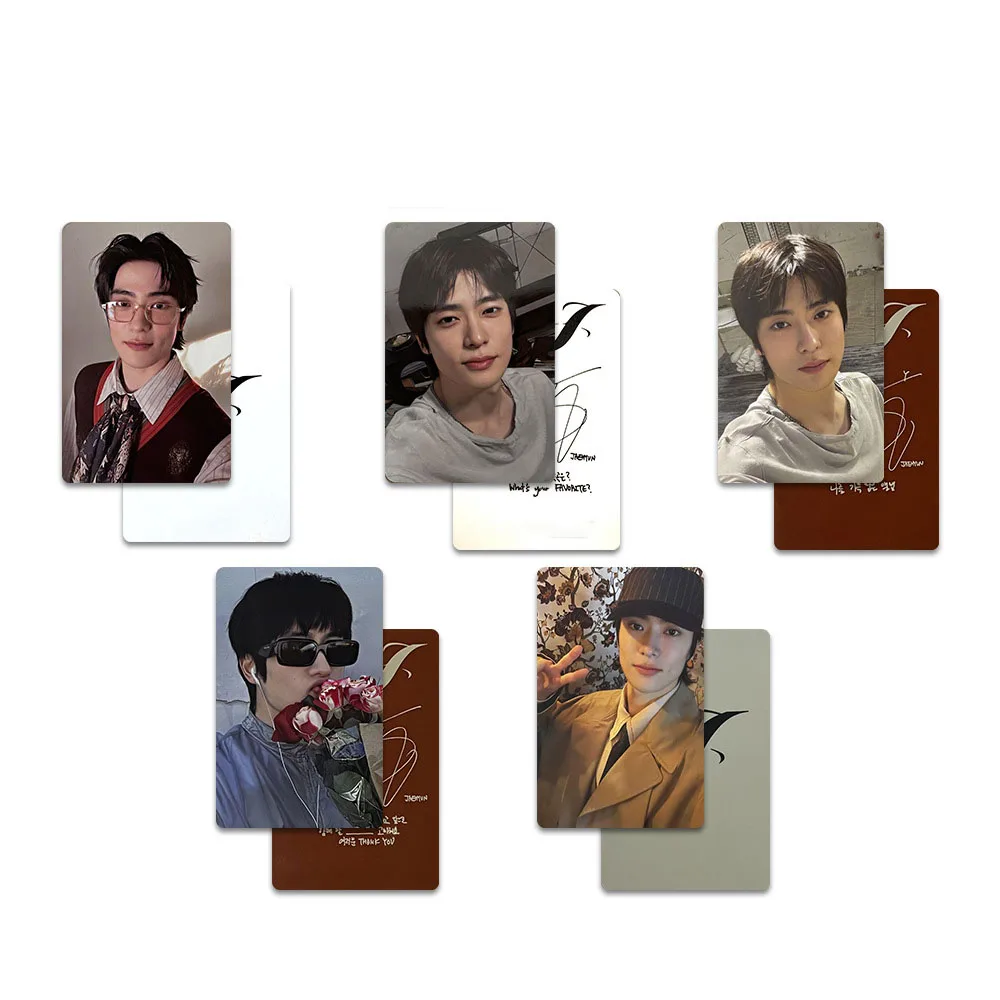 K-pop Jaehyun J 1ST Solo Album Cartões LOMO, Double Sides Fashion Photocards, Cartões postais Selfie, coleção fãs, presente de aniversário, 5 peças por conjunto