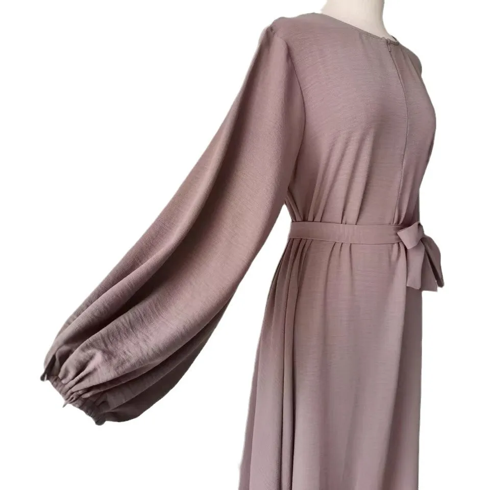 

Прямые поставки с фабрики: скромное платье Iduoduo с рукавами-манжетами для осени, из полиэстера, для Дубая, Ближнего Востока, Турции, Абаи