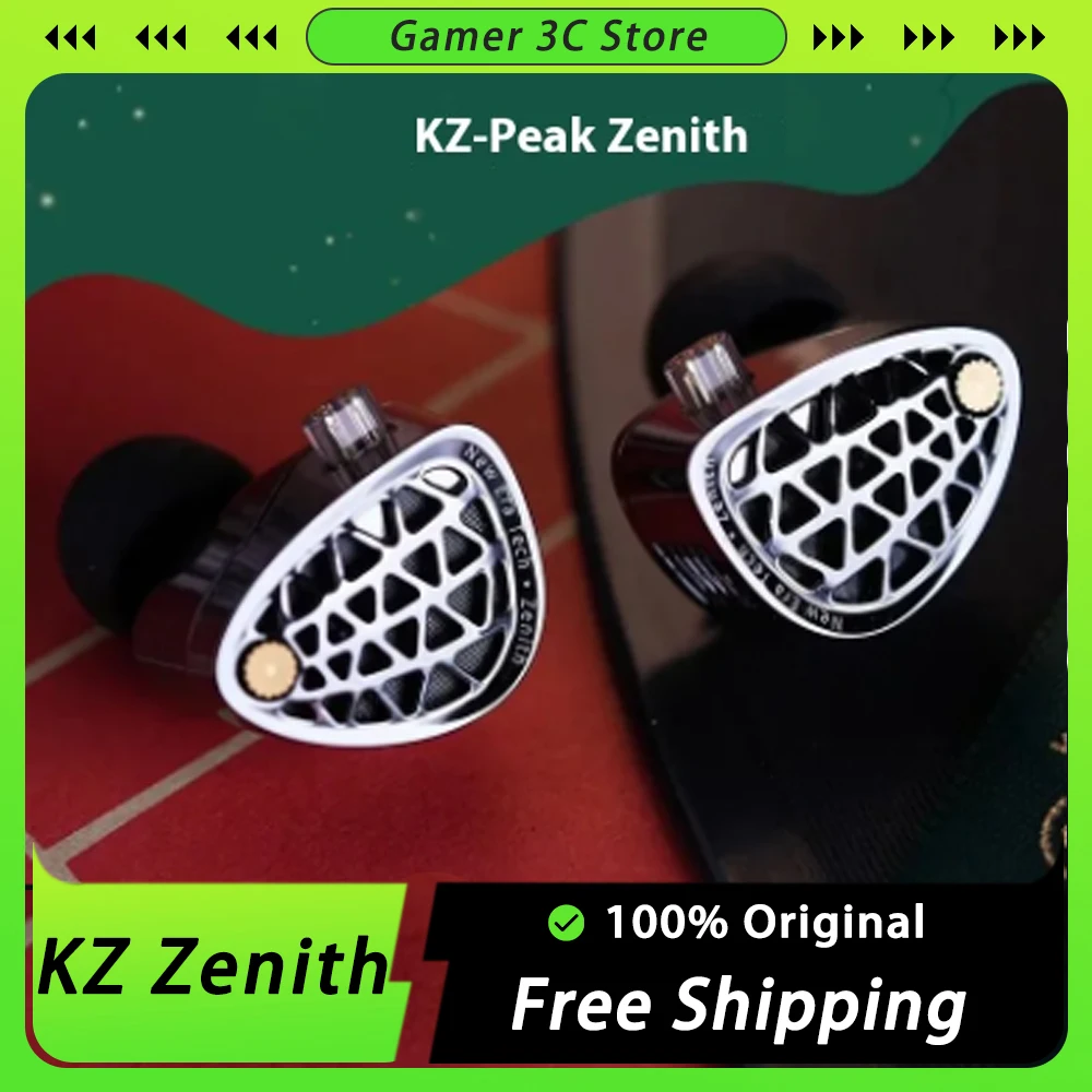 KZ Zenith Wired Earphones In-Ear Headphones KZ Acoustics New Era Tech Earphone HiFi Monitor Earbuds Custom Music Earphones Gitfs