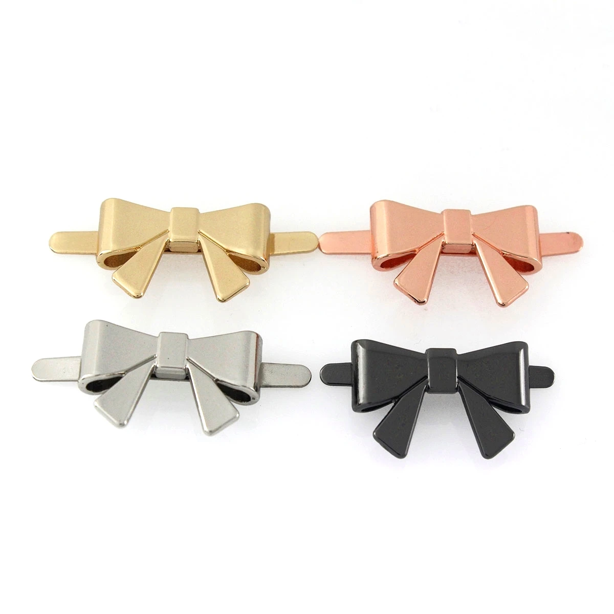 2pcs Metal Bowknot Buckle Fashion Durable Shoes Clip Clasp for DIY Handbag Bag Garments Hardware Closure Bag Parts Accessories