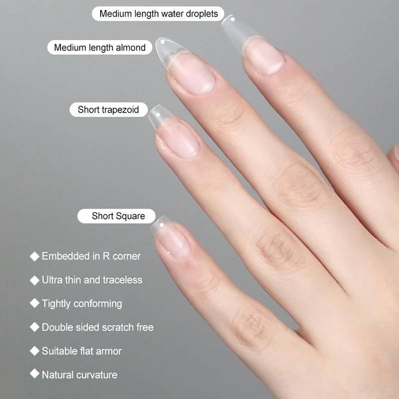 100pcs สั้นอัลมอนด์ Frosted CLEAR เล็บปลอมที่สมบูรณ์แบบสําหรับเล็บและ Salon Extensions เหมาะสําหรับออกเดทและสวมใส่ทุกวัน