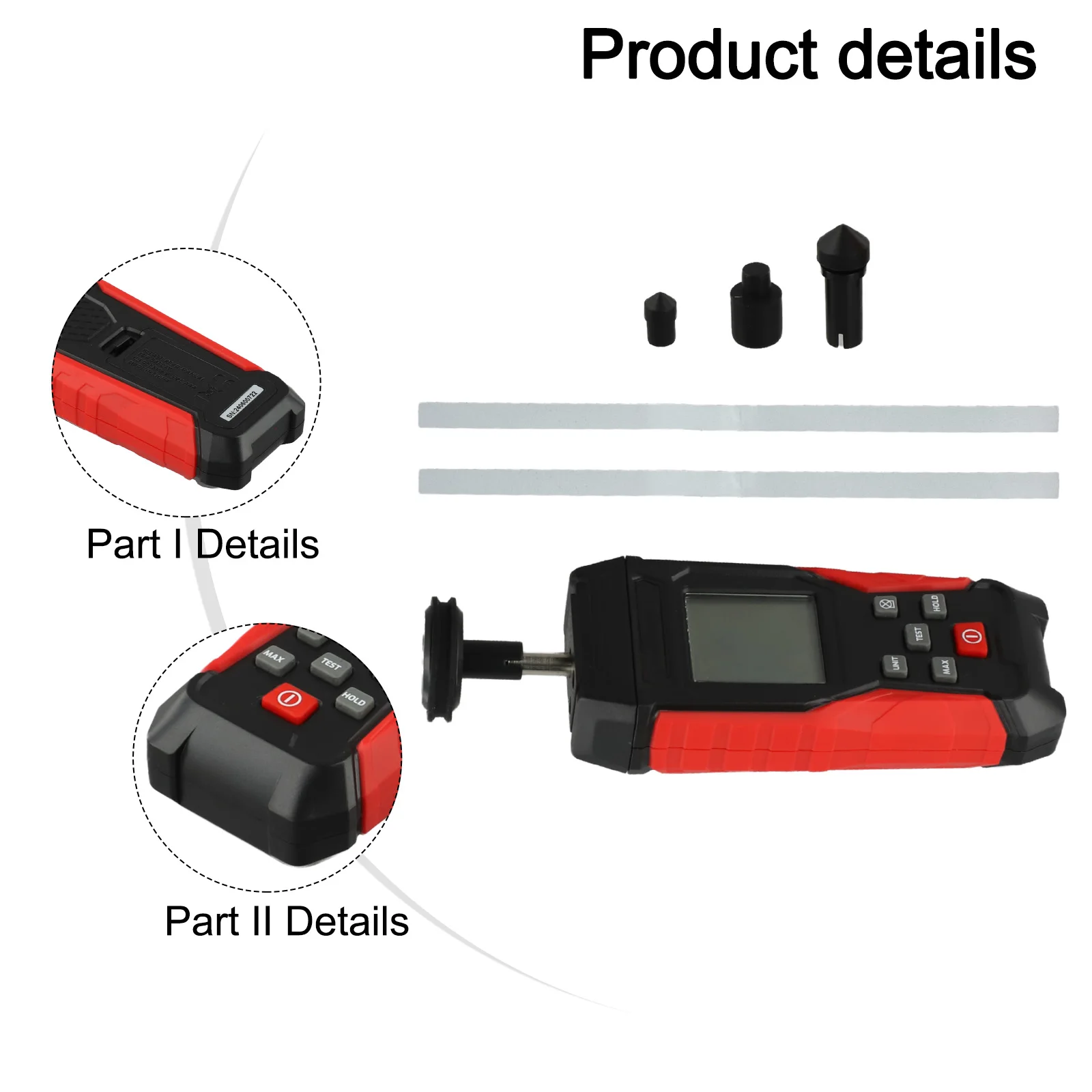 Dual Mode Testing Contact Non-Contact Contact Measurement Detachable Adapters LED Backlit Display Wide Application Range