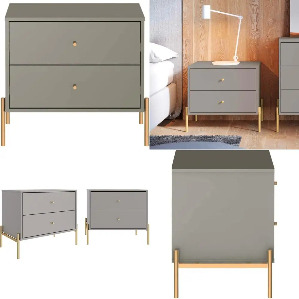 

Комплект прикроватных тумбочек с 2 ящиками для спальни и гостиной с выдвижными ящиками полного выдвижения