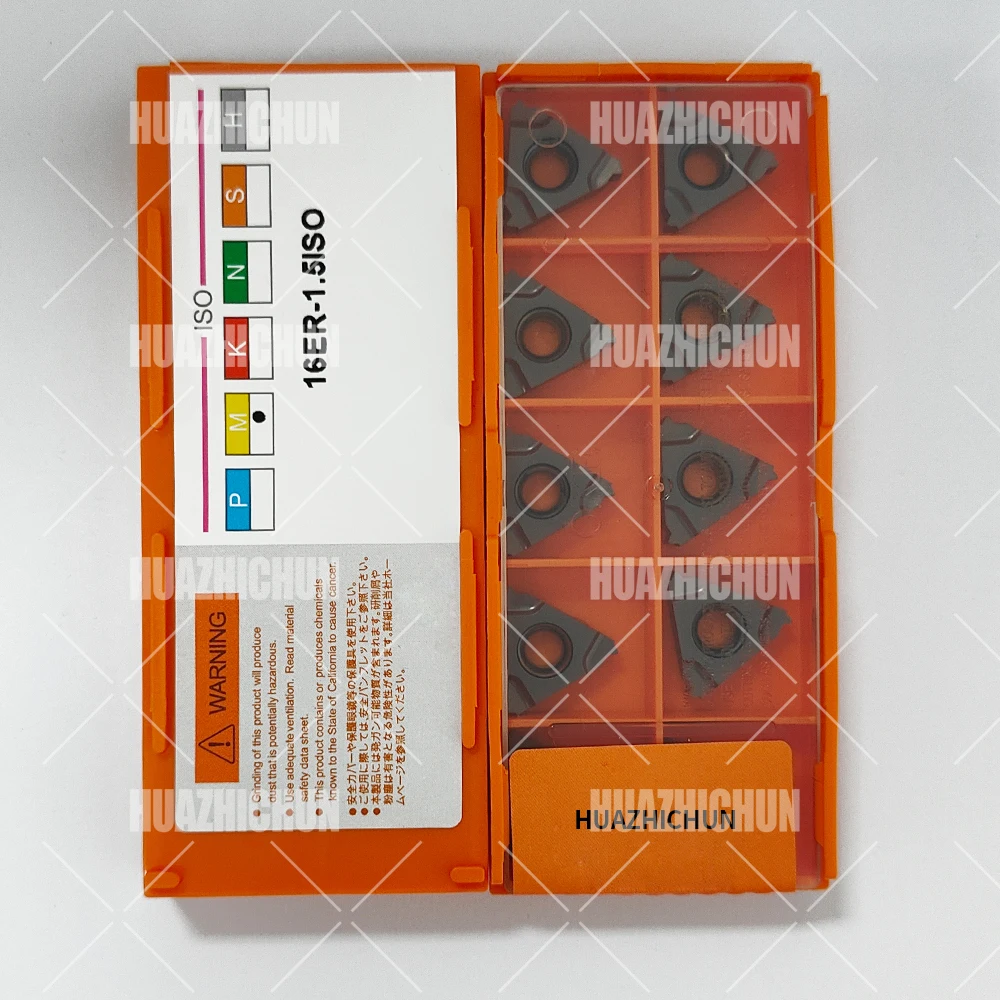 

HUAZHICHUN 16ER1.5ISO твердосплавный токарный станок с ЧПУ, вставки для токарной обработки резьбы для держателя инструментов для токарной обработки резьбы