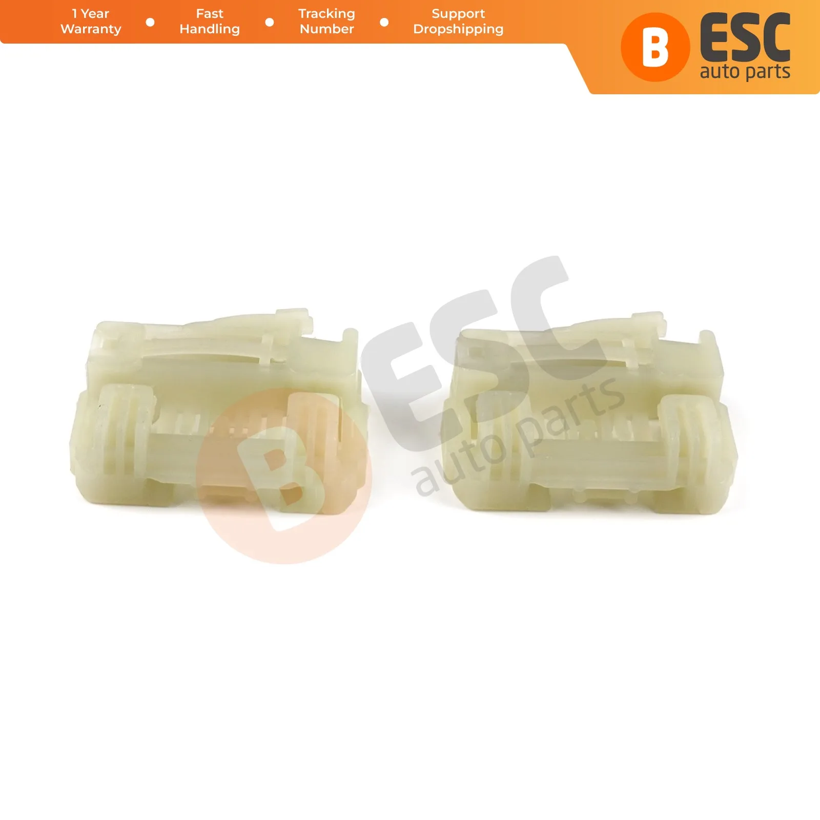 ESC Auto Parts EWR5018 2 Pieces Window Regulator Repair Clips Brackets Front Right Door  for Hyundai I30 MK1 2007-2011